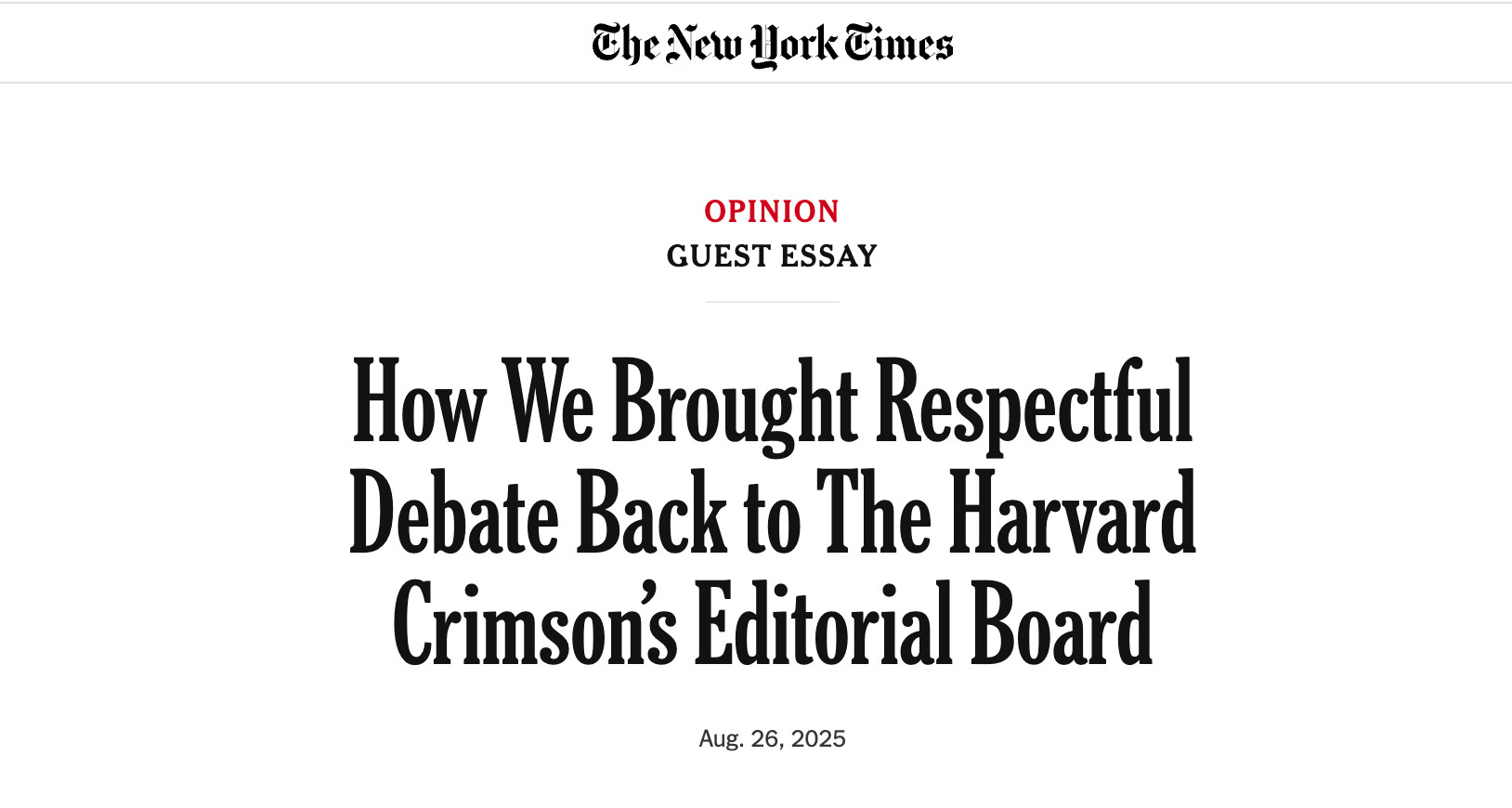 How We Brought Respectful Debate Back to The Harvard Crimson’s Editorial Board
