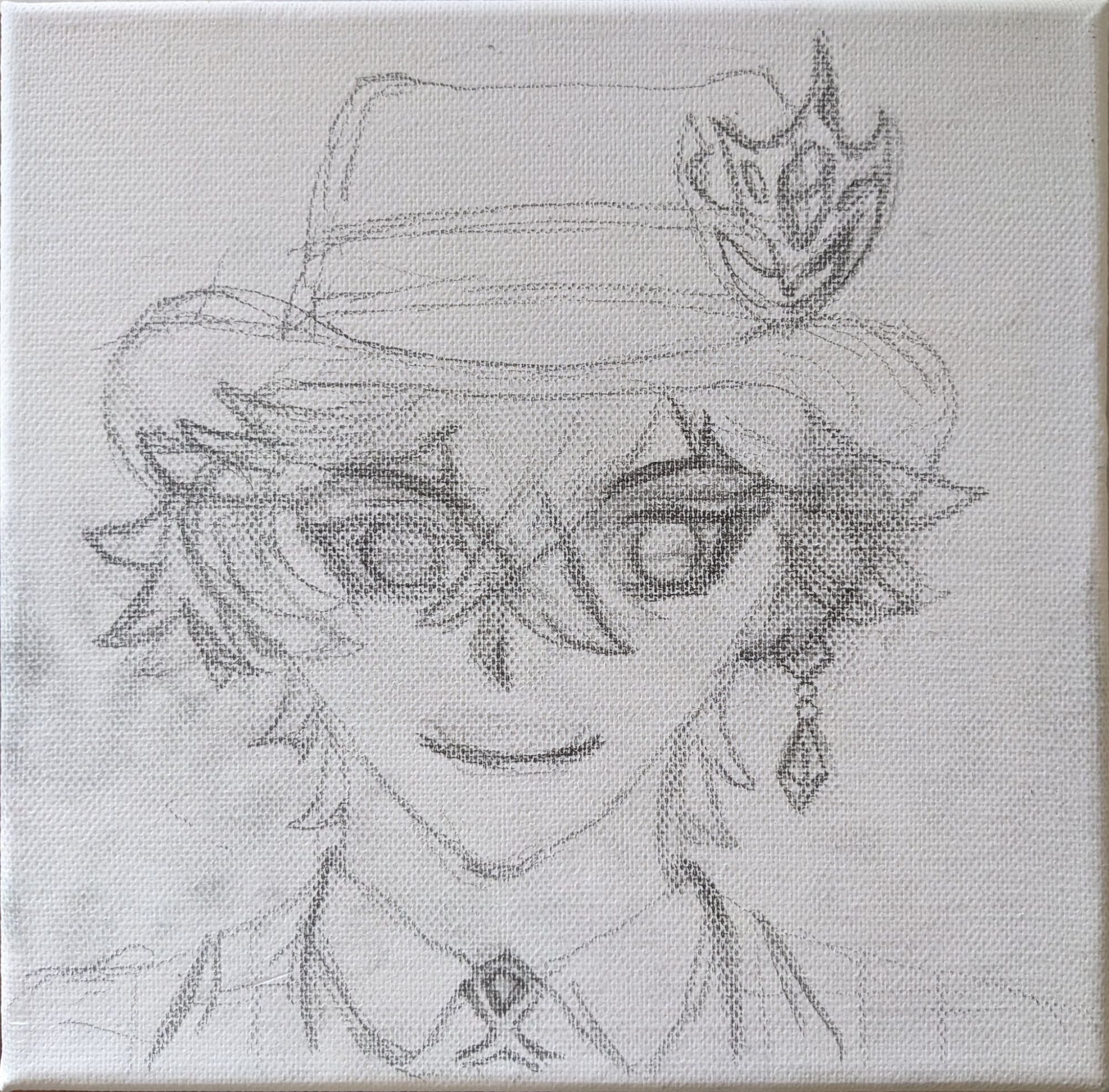 portrait sketch of tartaglia with a hat from genshin fes 2024 in shanghai