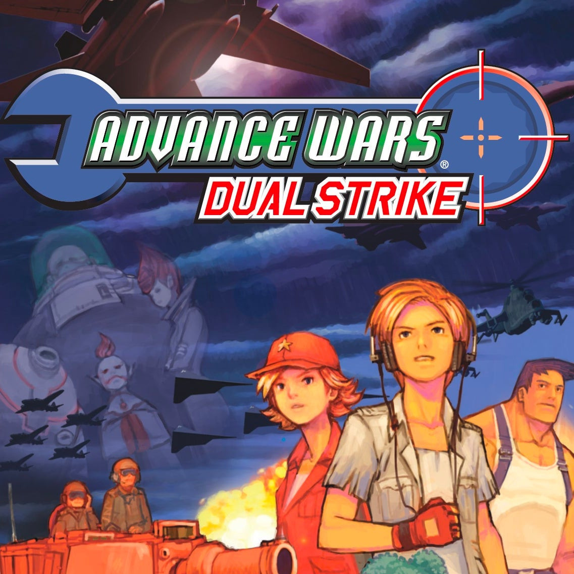 Box art for Advance Wars Dual Strike. Rachel's that girl in center with the red outfit and star cap BTW. You know how many people assumed I was costumed as a communist? The orange star army's known as Red Star overseas and there's an OBVIOUS reason they changed it.