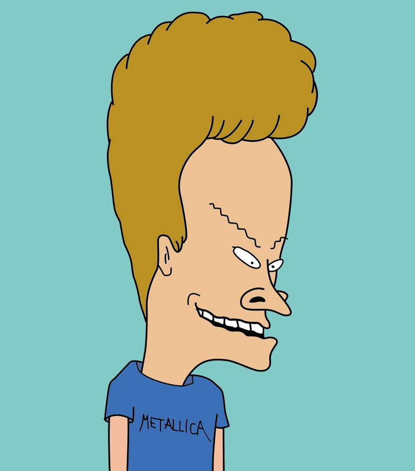 Beavis from Beavis and Butthead; his head has similar proportions to the mummy's