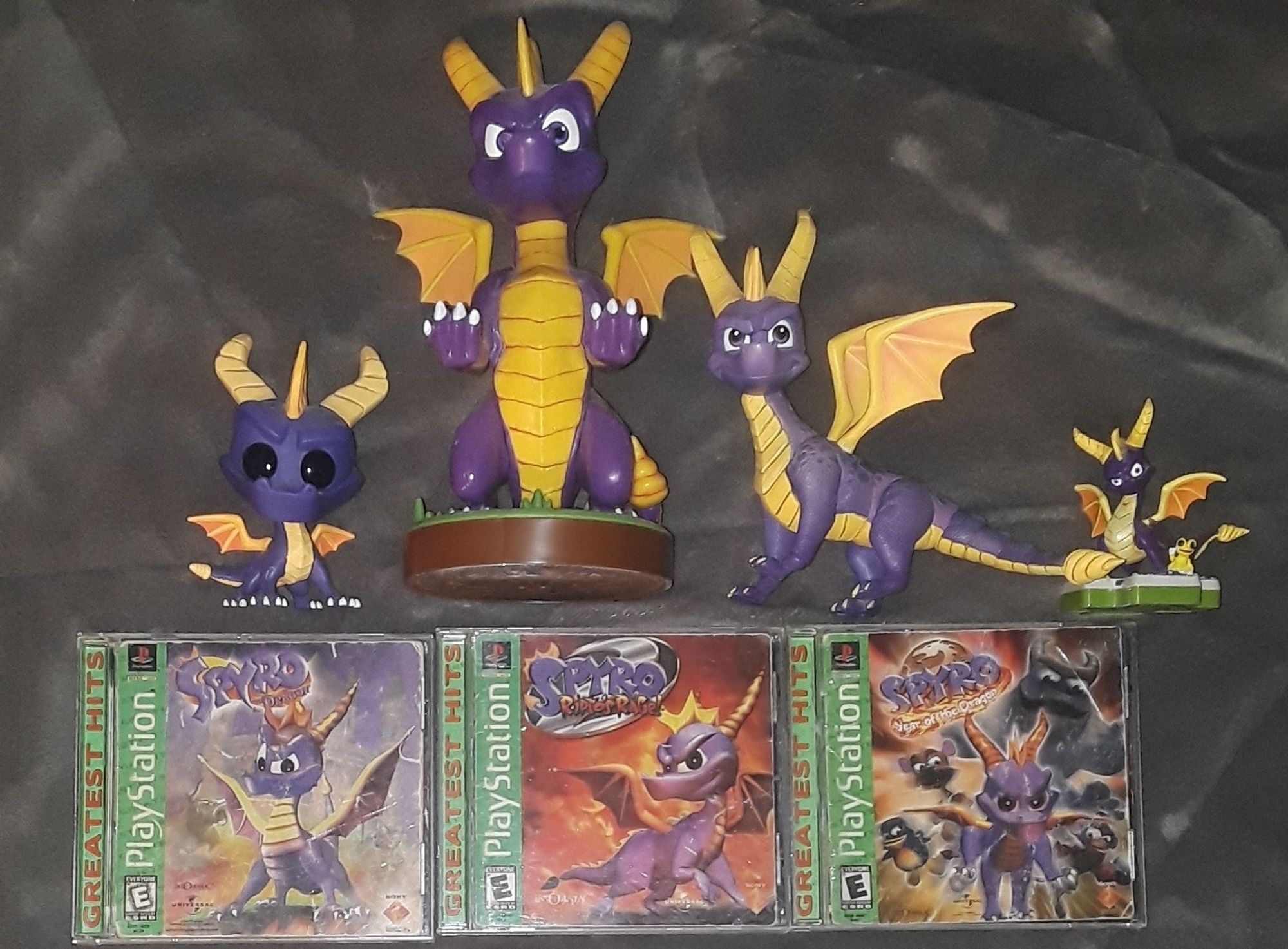 Sony & Universal's Spyro the Dragon Original Trilogy!

Sony & Universal's Spyro the Dragon (1998) PS1, Sony & Universal's Spyro 2: Ripto's Rage! (1999) PS1, and Sony & Universal's Spyro 3: Year of the Dragon (2000) PS1; created and developed by Insomniac Games!