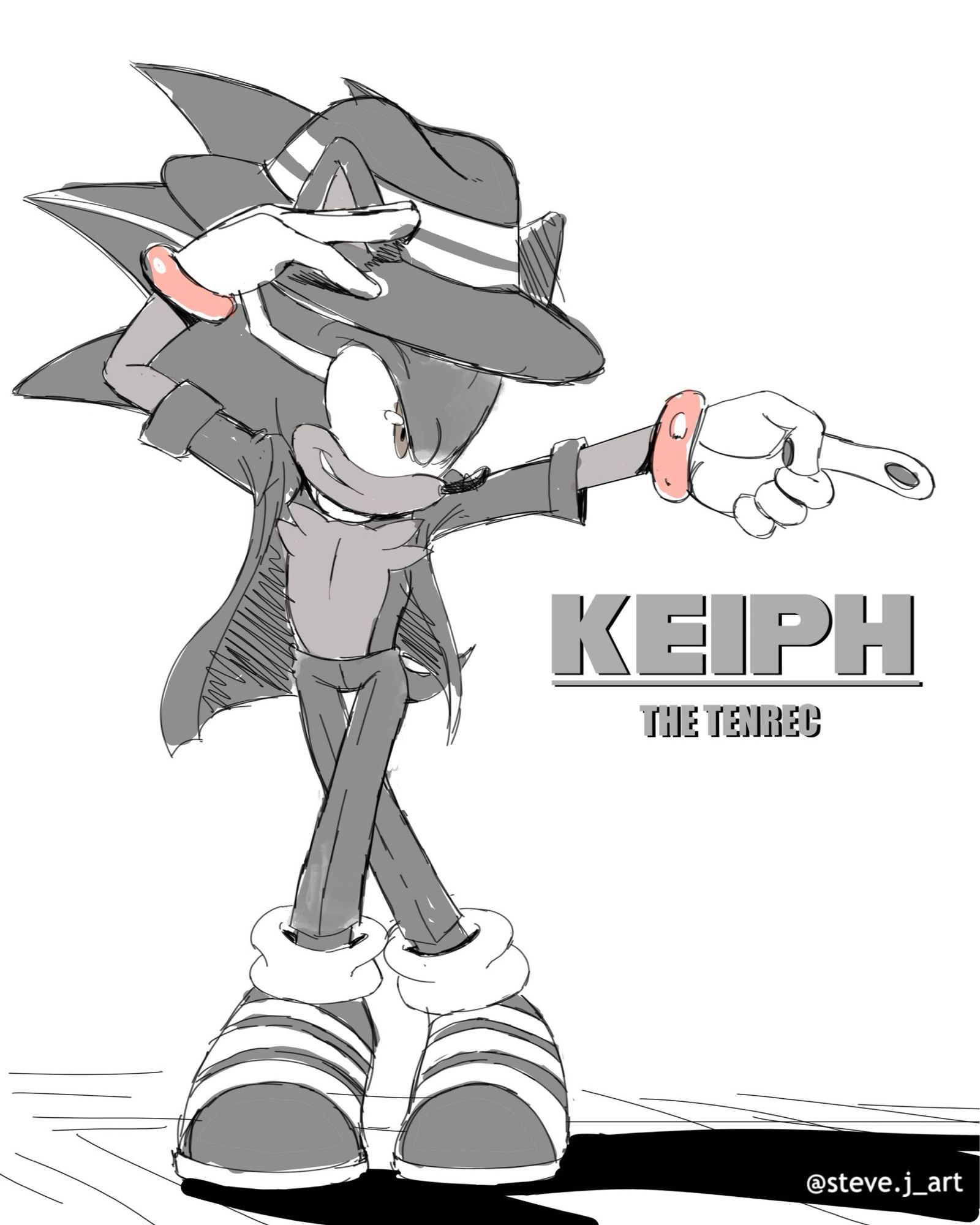 Commission of Keiph the Tenrec done by @steve.j_art