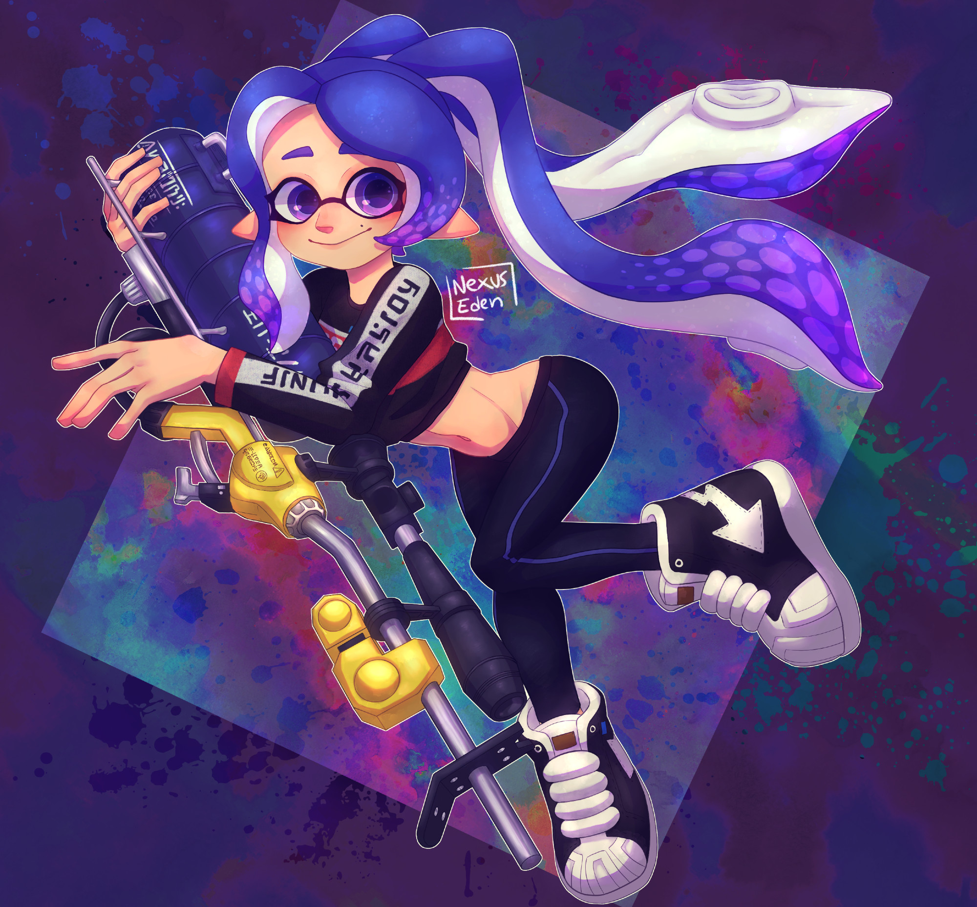 Splatoon Kofi Commission of an inkling OC owned by @Kaizoku_Tako on TwitterX.