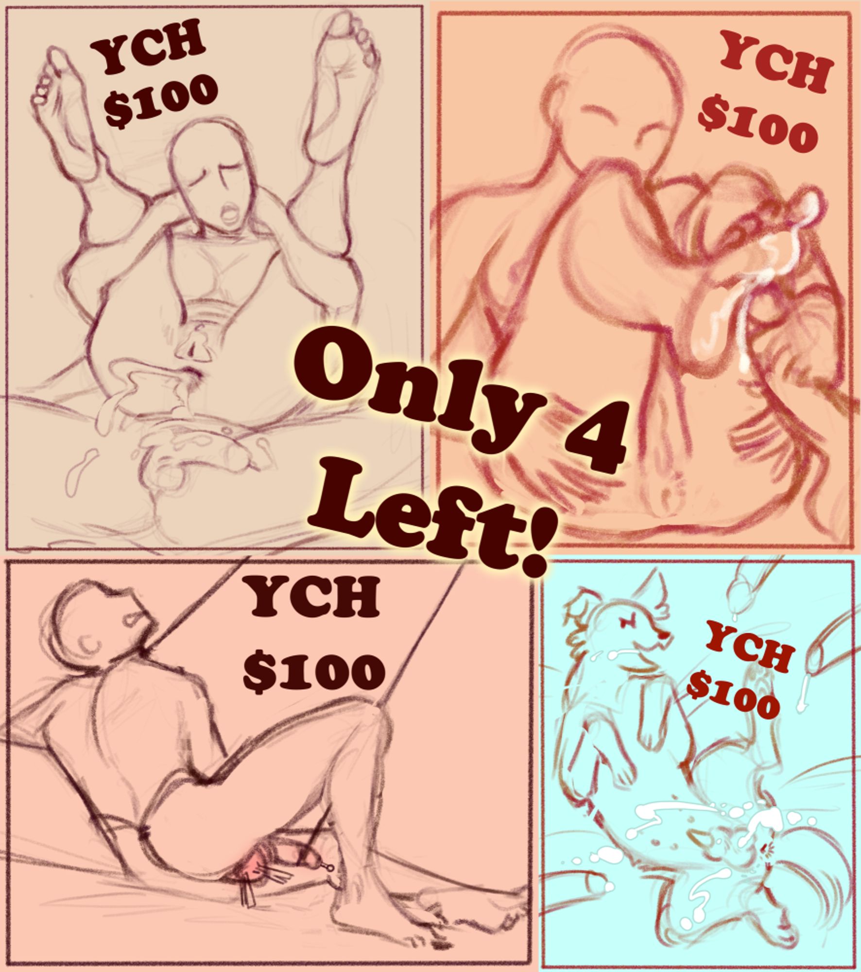 Various kinktober YCH sketches