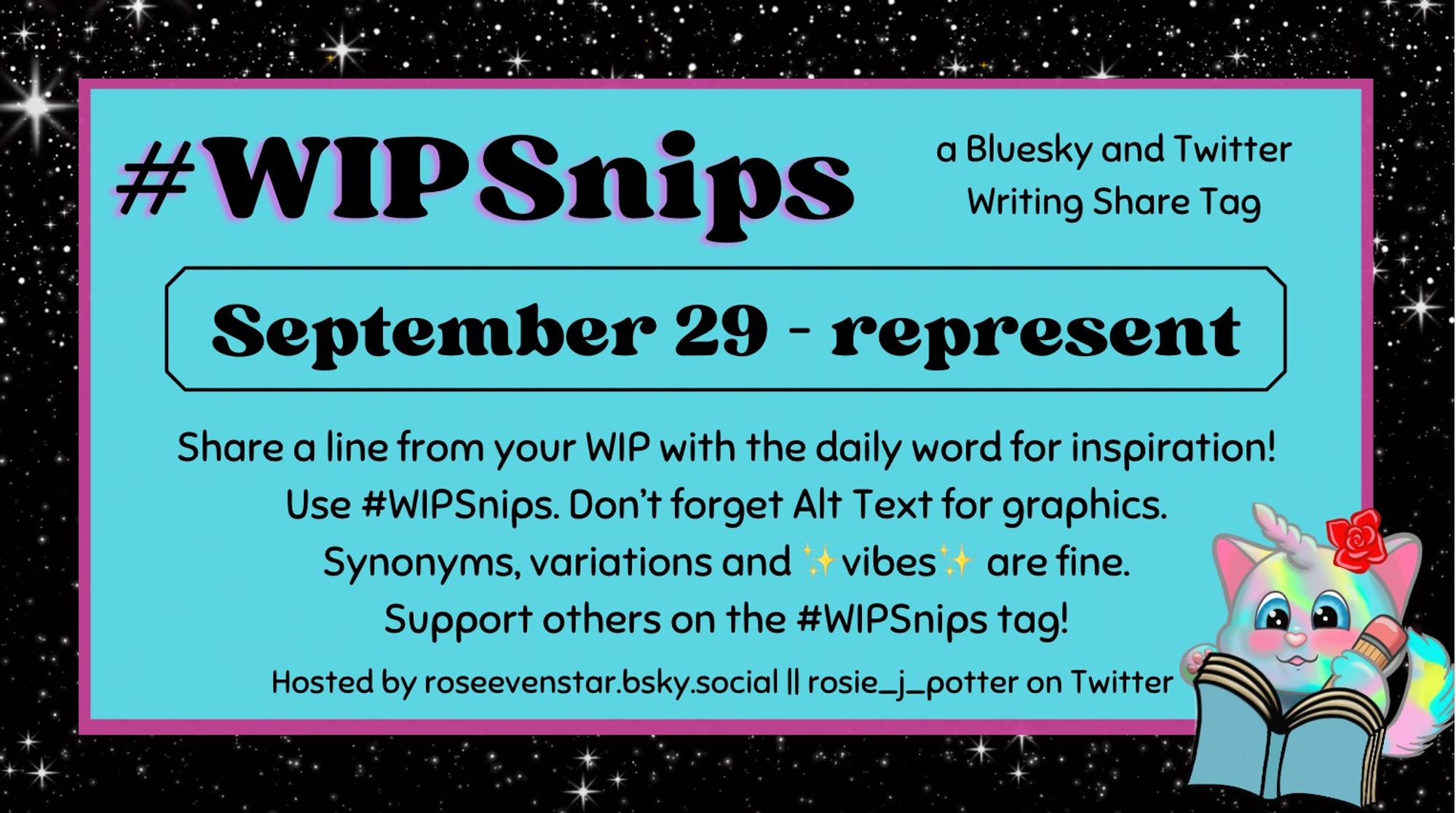 The #WIPSnips word for September 29th is "represent"