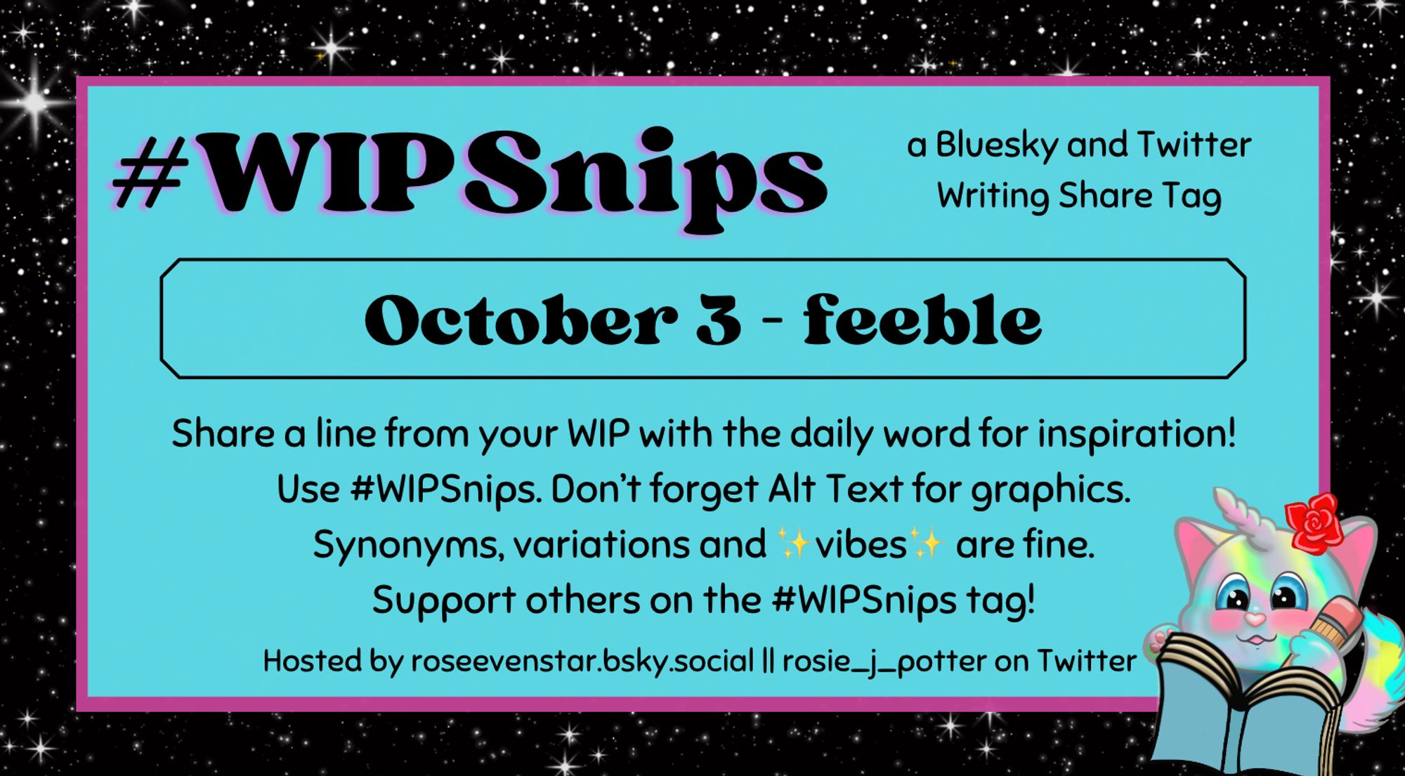 The #WIPSnips word for October 3 is "feeble"