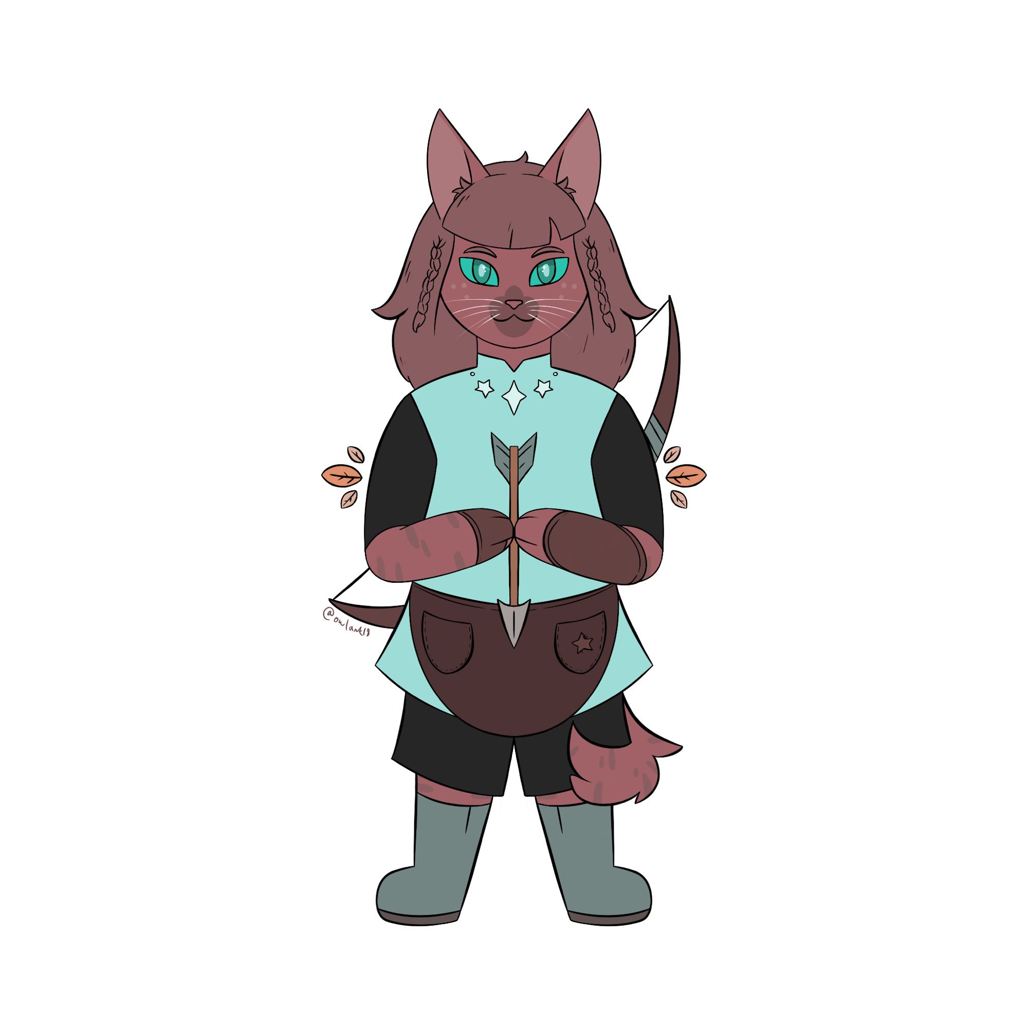 Drawing of an anthro cat ranger