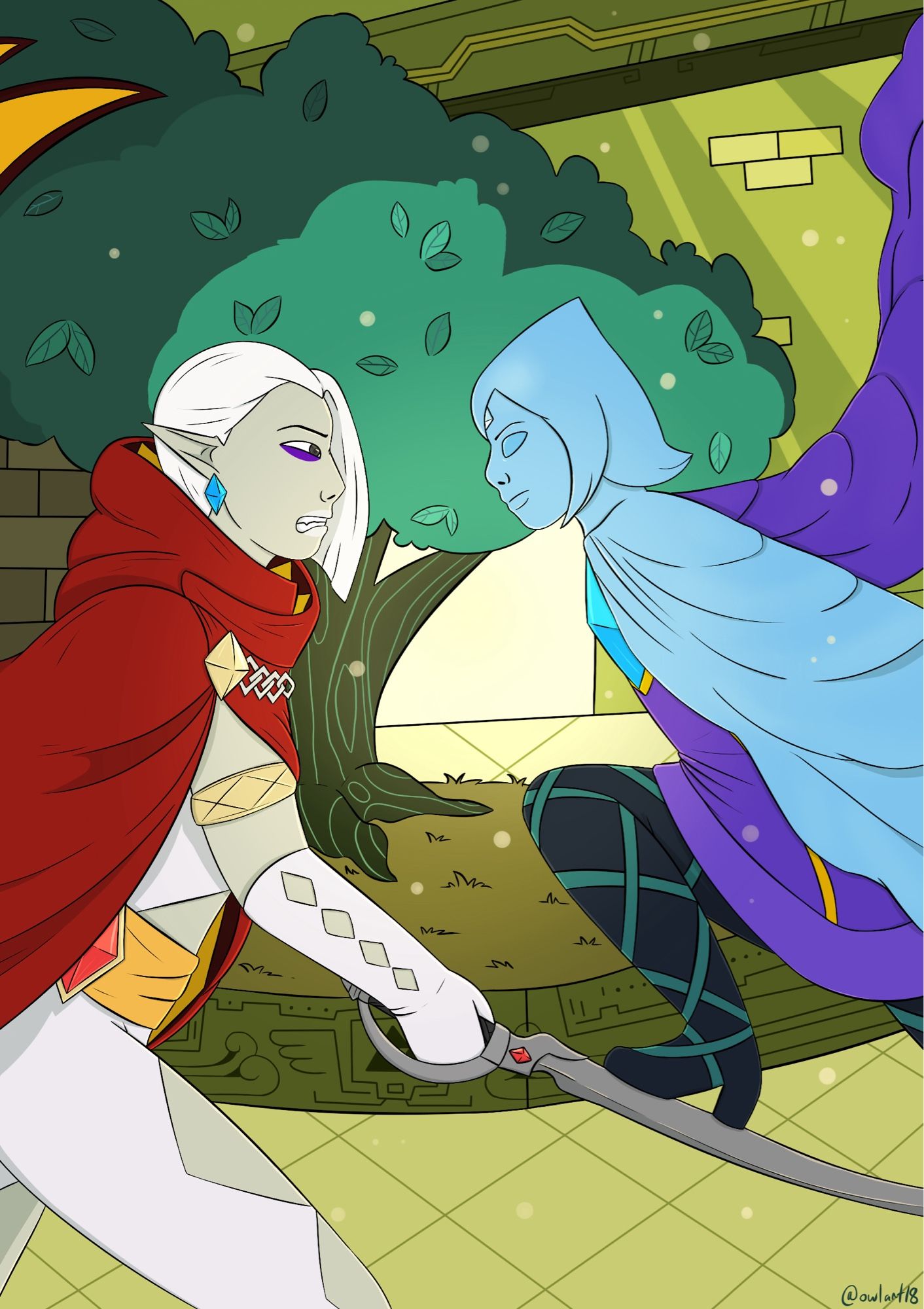 Drawing of Ghirahim and Fi from hyrule warriors