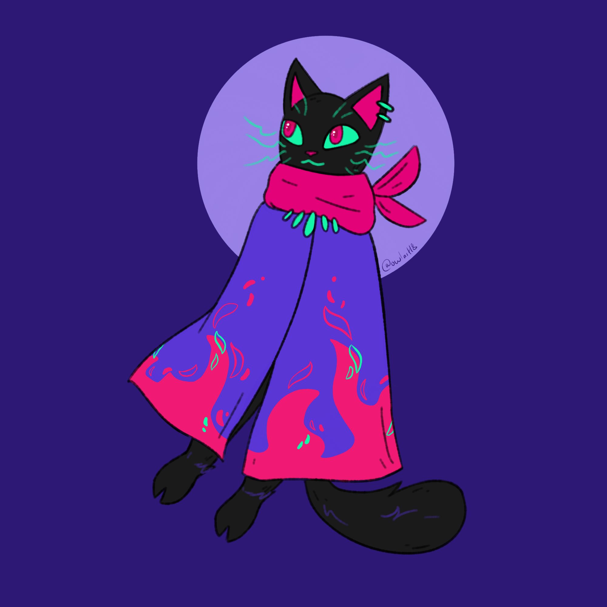 Drawing of an anthro cat oc