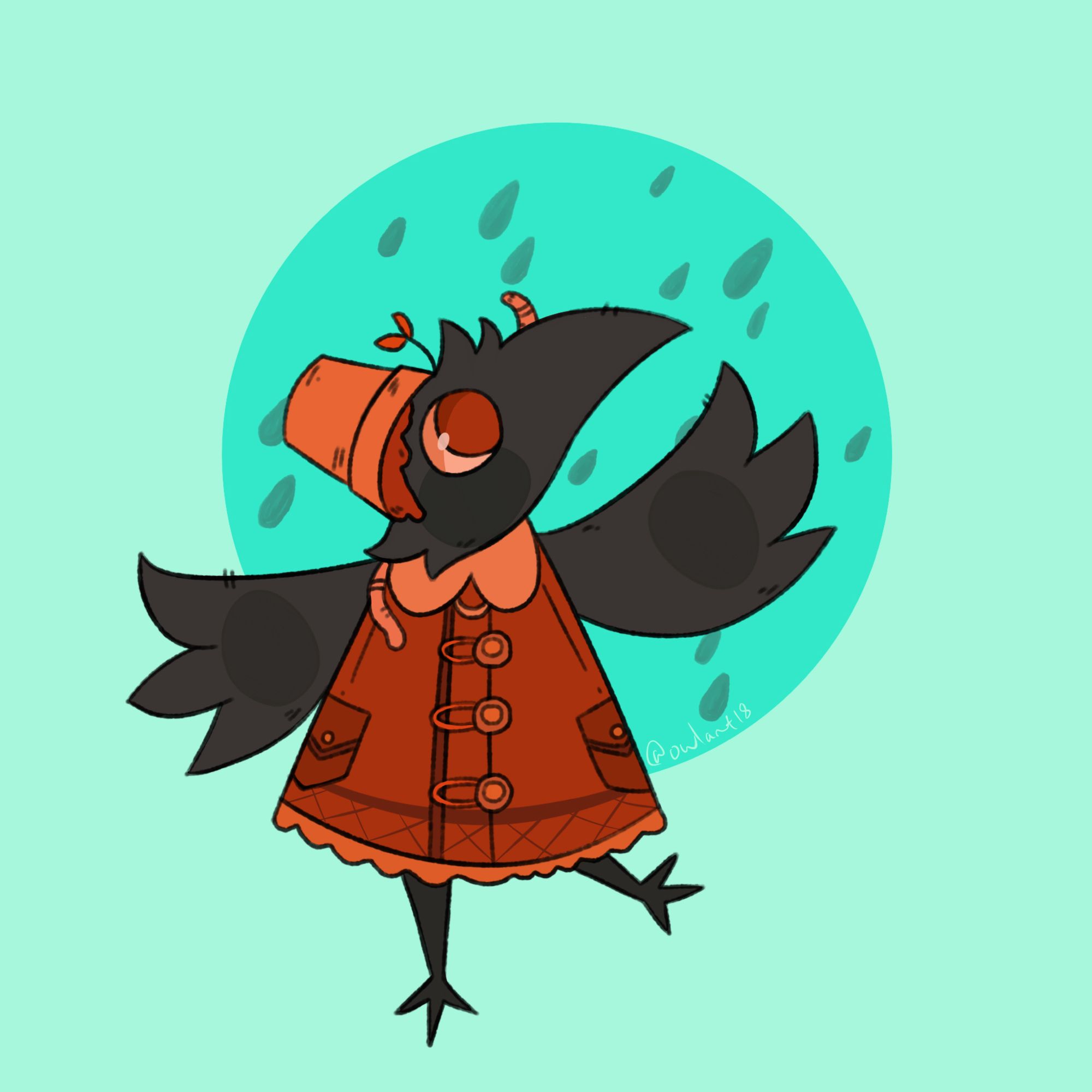 Drawing of a crow oc