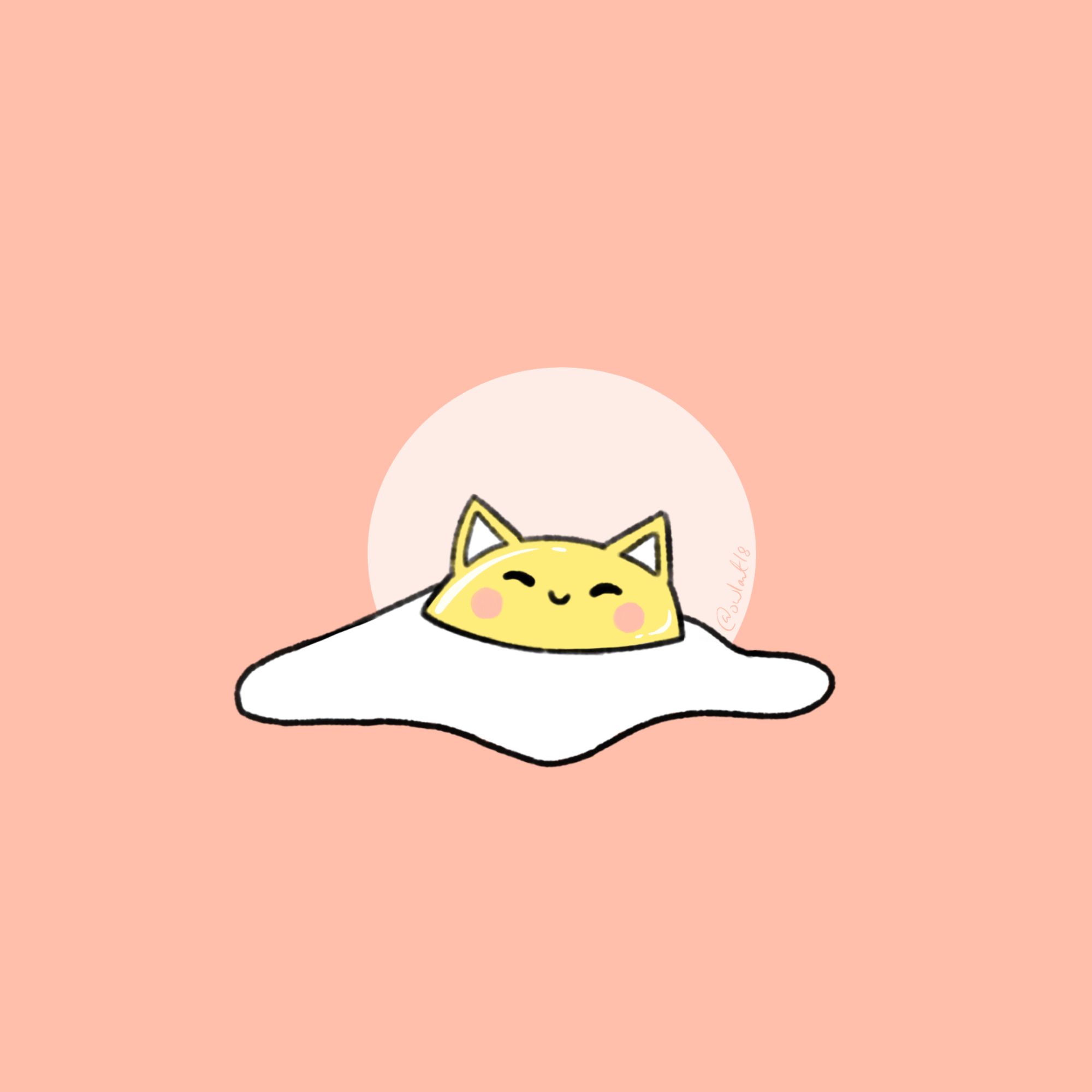 Drawing of an egg cat oc