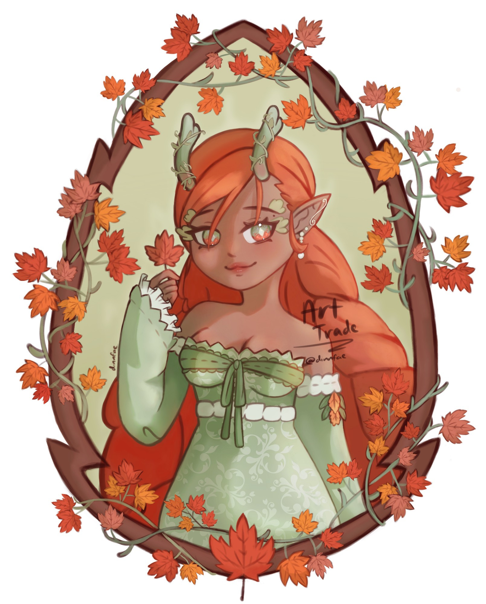 framed portrait Rur with autumn leaves
character belongs to Rur (art server)