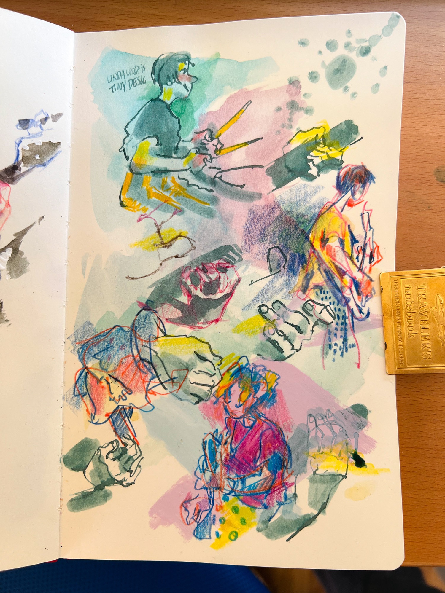 Watercolor studies of the Linda Lindas’ Tiny Desk performance.