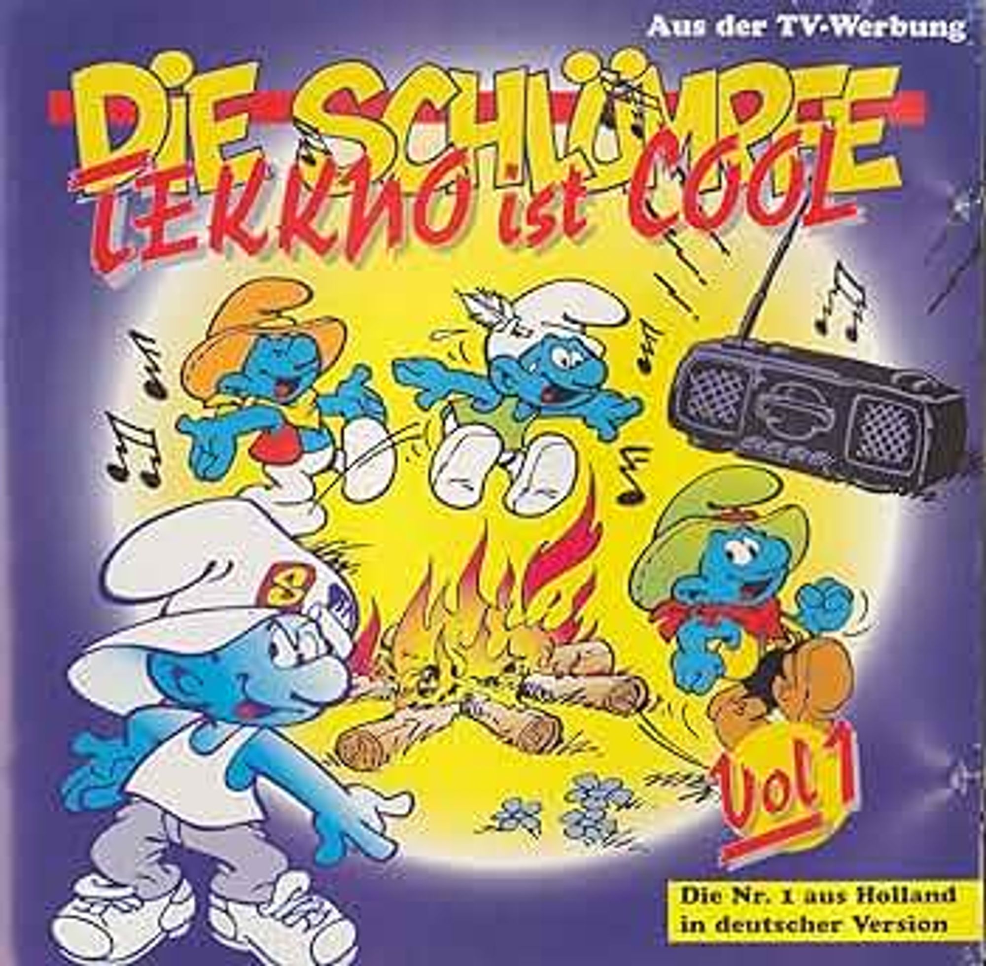 Das Cover von "Tekkno ist cool" von Die Schlümpfe, erschienen 1995