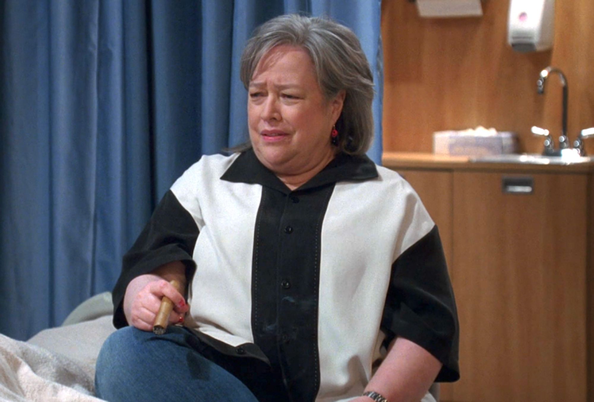 Kathy Bates as Charlie Harper in Two and a Half Men.