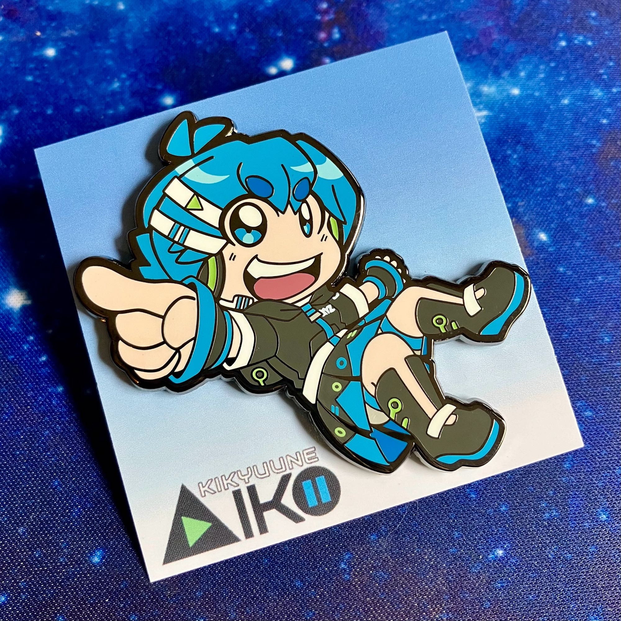 Kikyuune Aiko enamel pin.