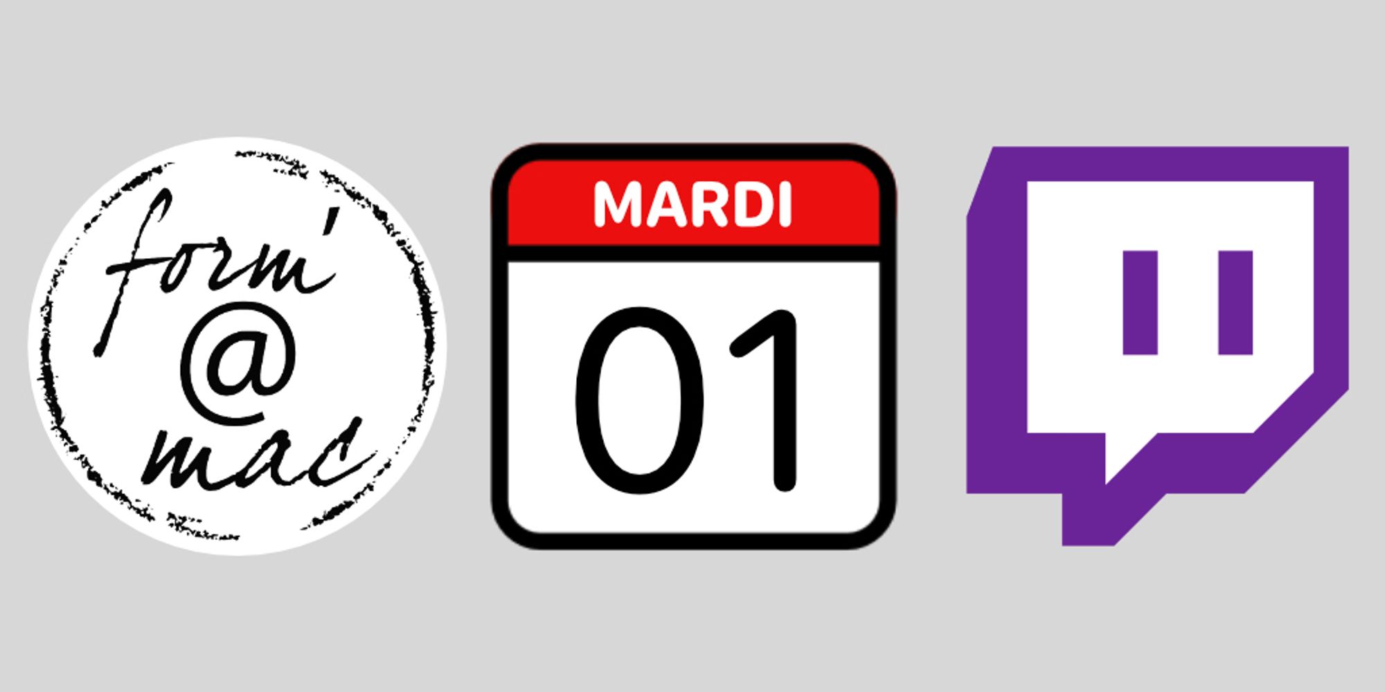 Logos formamac et Twitch

Stream du mardi 01 octobre 2024 sur https://www.twitch.tv/formamac