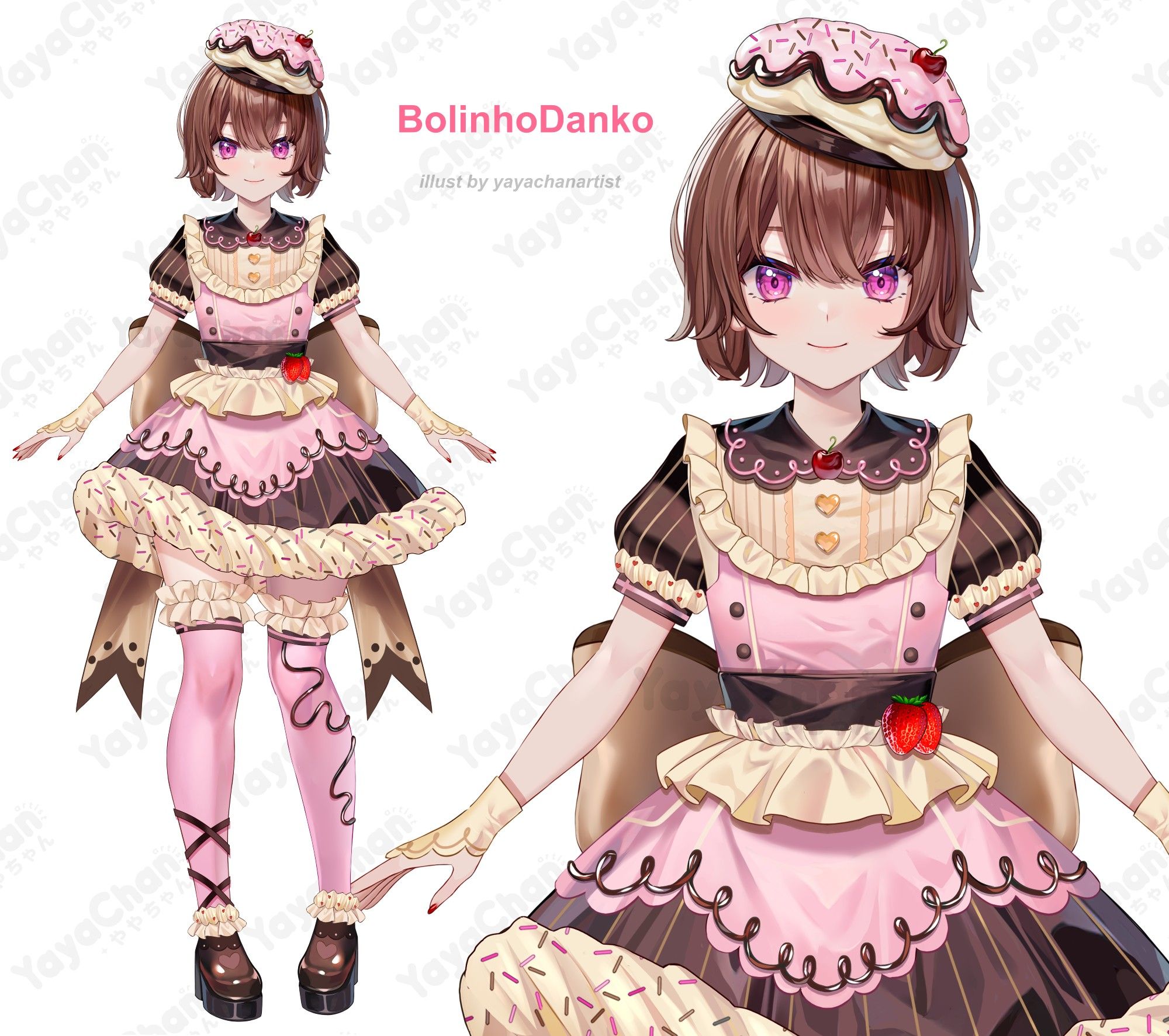 Showcase of the Vtuber Model of Bolinho Danko done by me