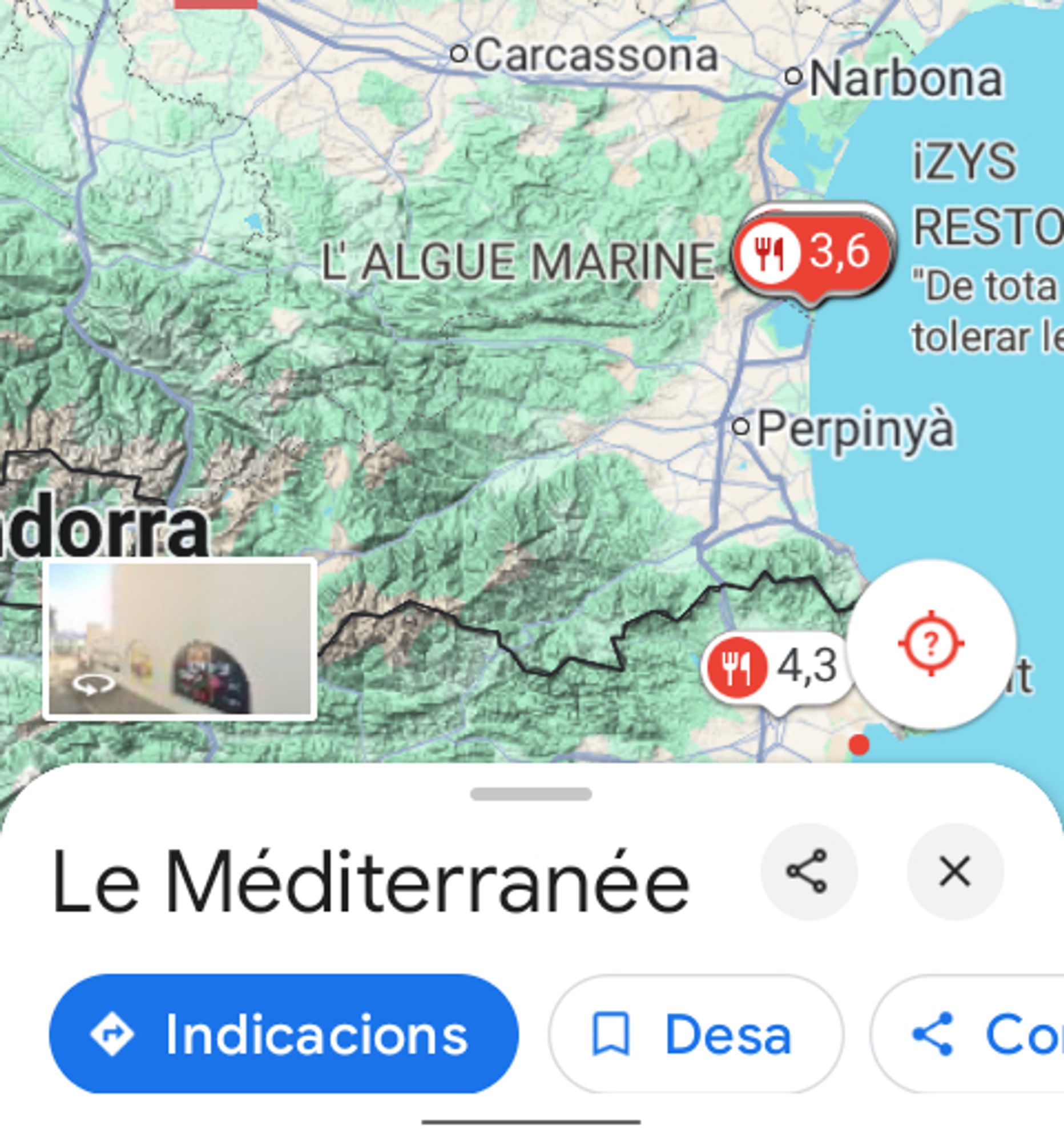 El restaurant al mapa de Google