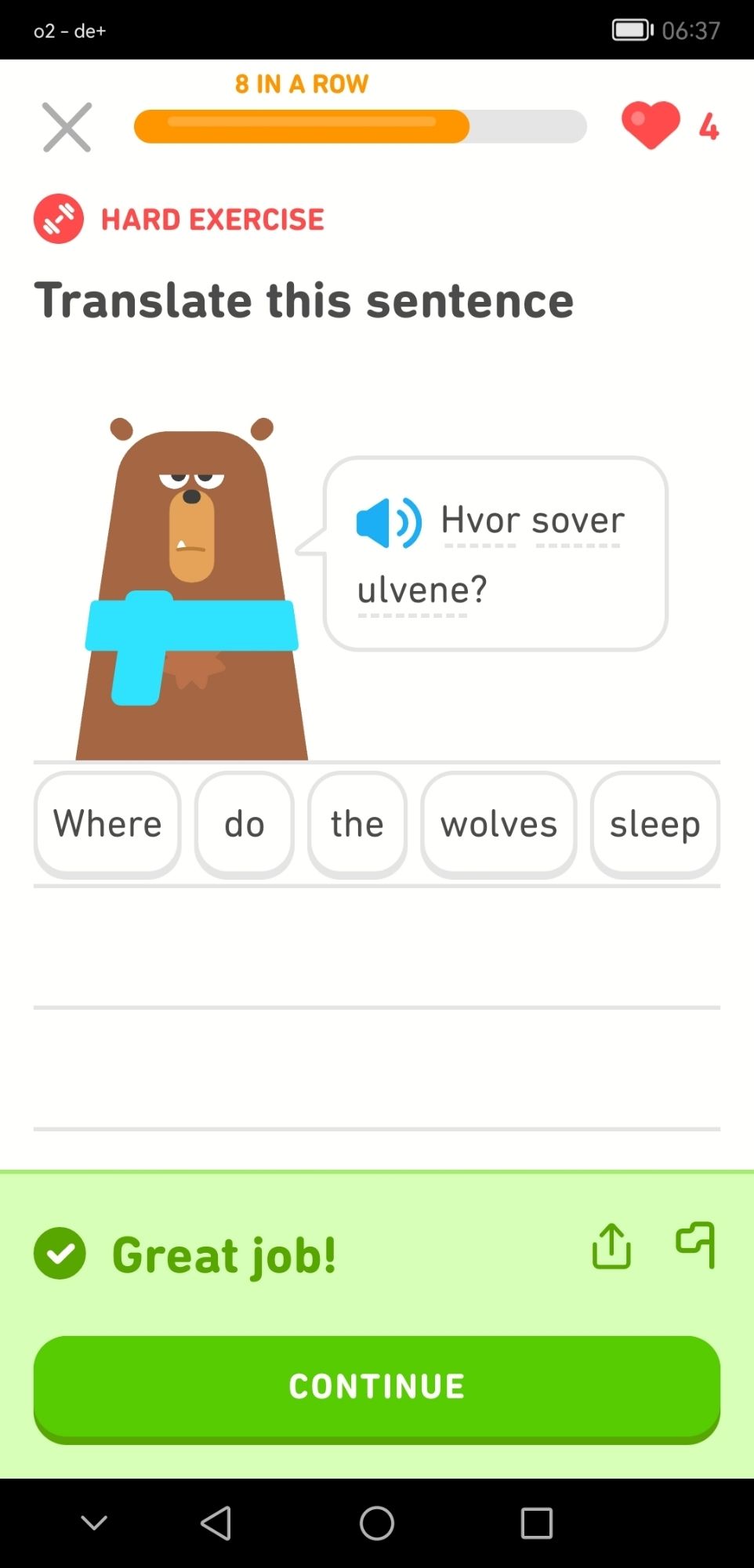 Duolingo Norwegian: Hvor sover ulvene?
Where do the wolves sleep?