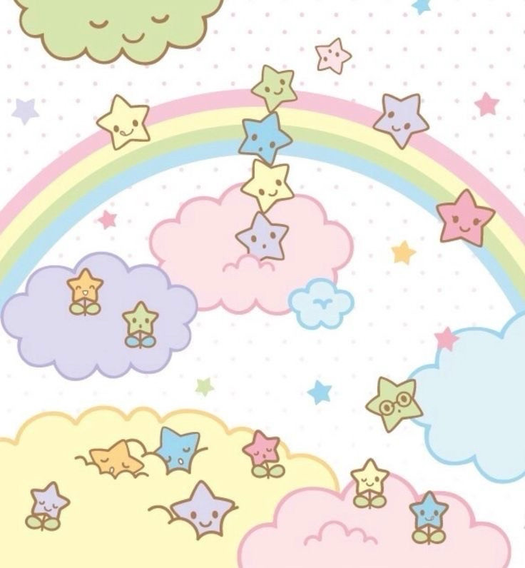 stars and rainbows and clouds 