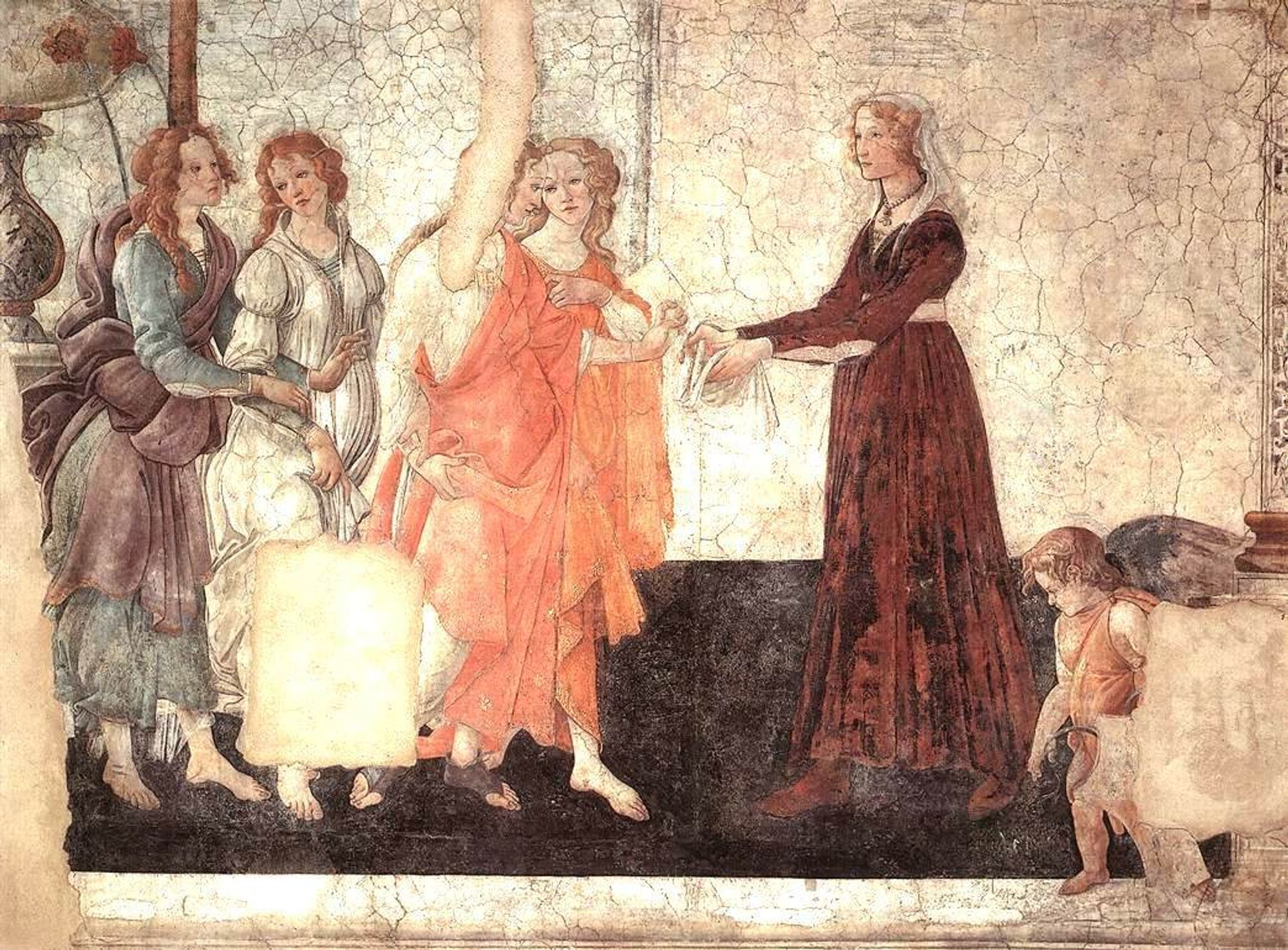 Venus and the Graces offering gifts to a young girl