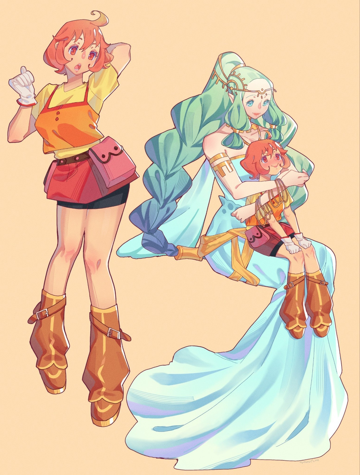 Molly and Harvest Goddes from harvest moon. Very gay. Very women love women.