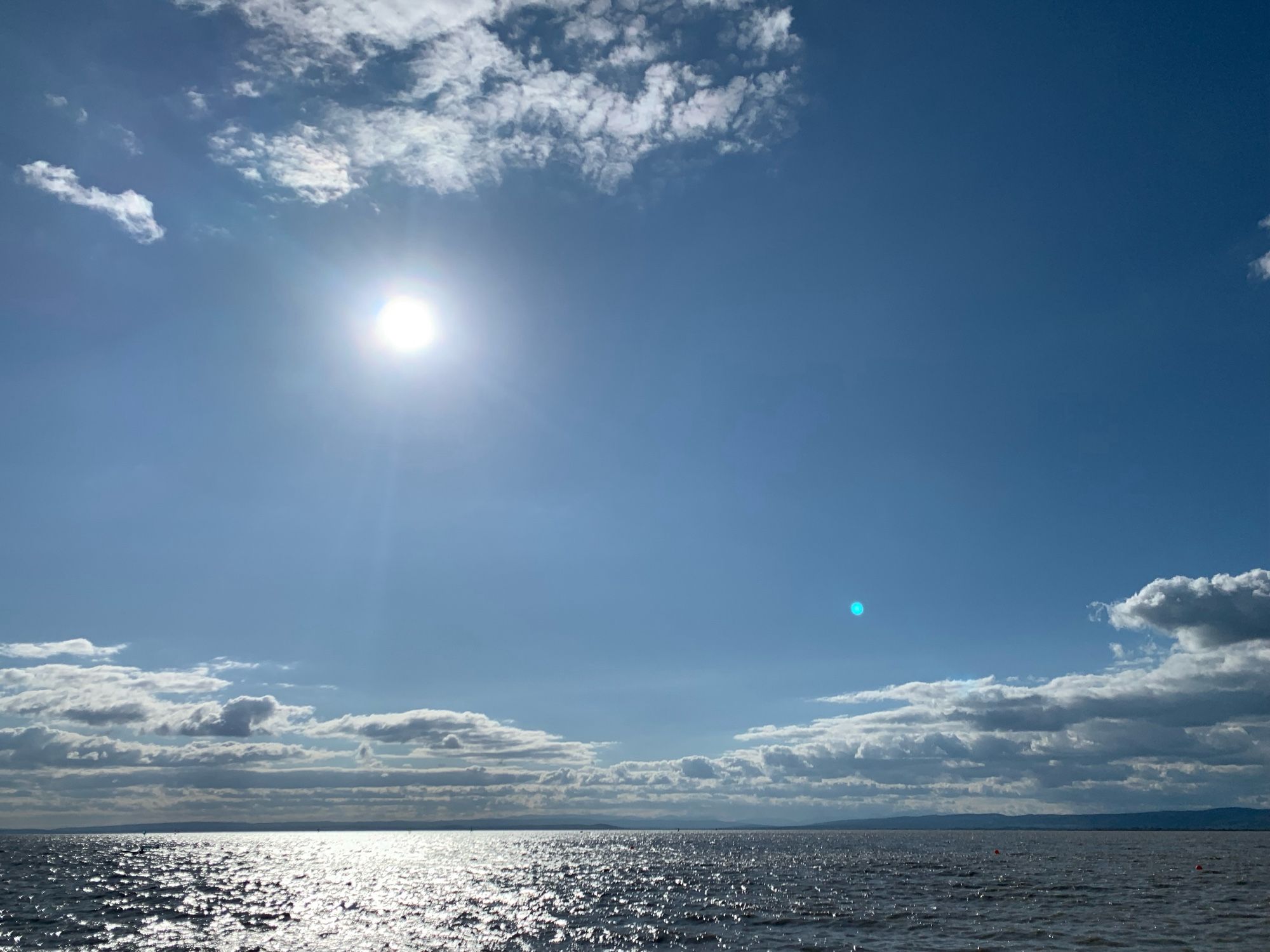 Sunny view across Neusiedler See near Vienna