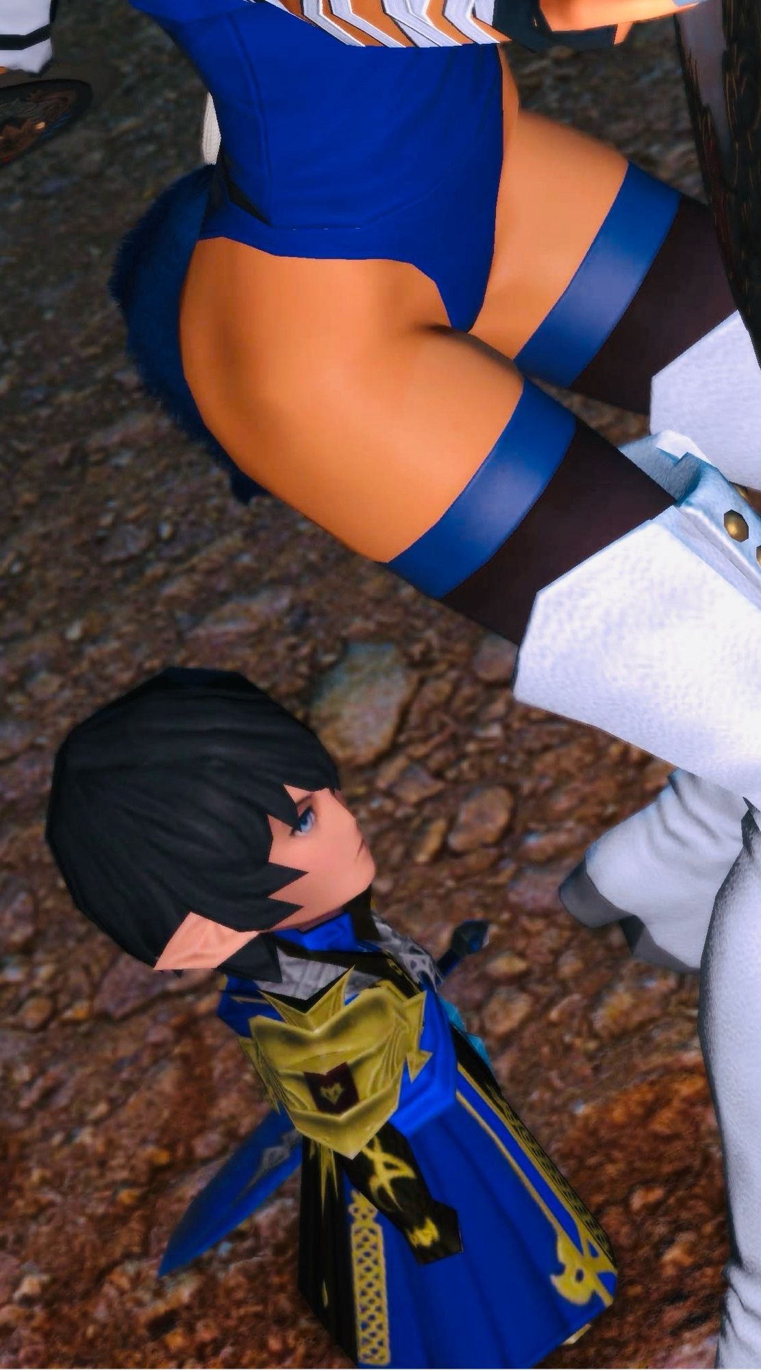 Minion Aymeric gazing at Ko’shari’s butt