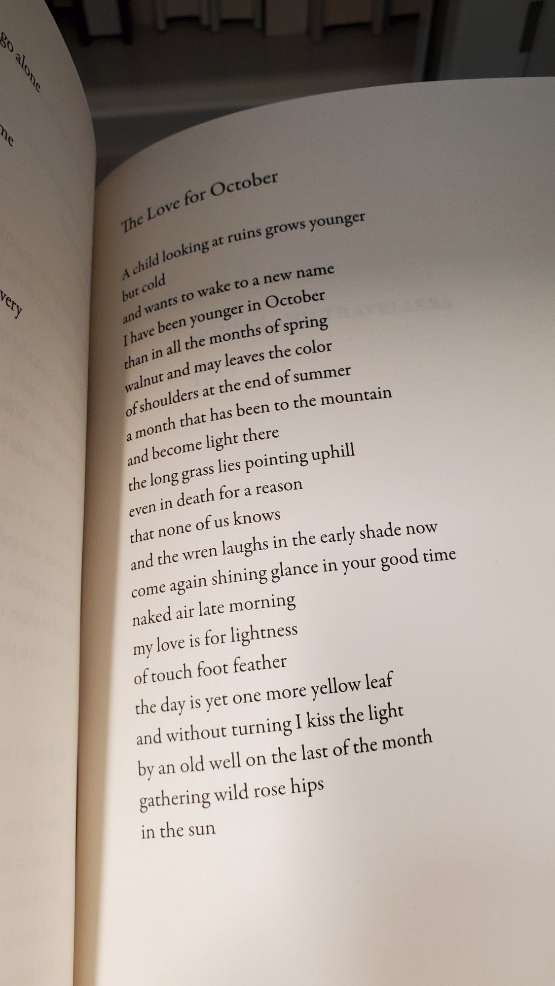 A photo of W.S. Merwin's poem "The Love for October"