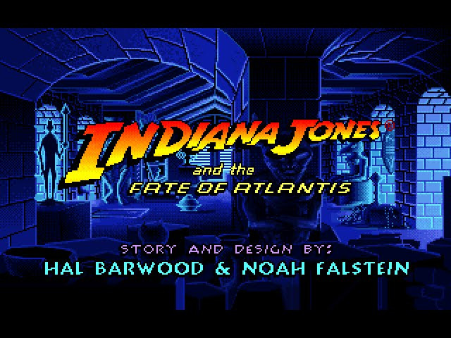 Starting screen for the game, Indiana Jones and the Fate of Atlantis.