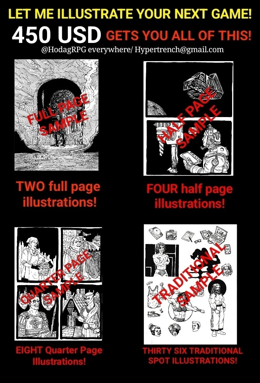 450 usd gets you 2 full page, 4 half page 8 quarter page 36 spot illos