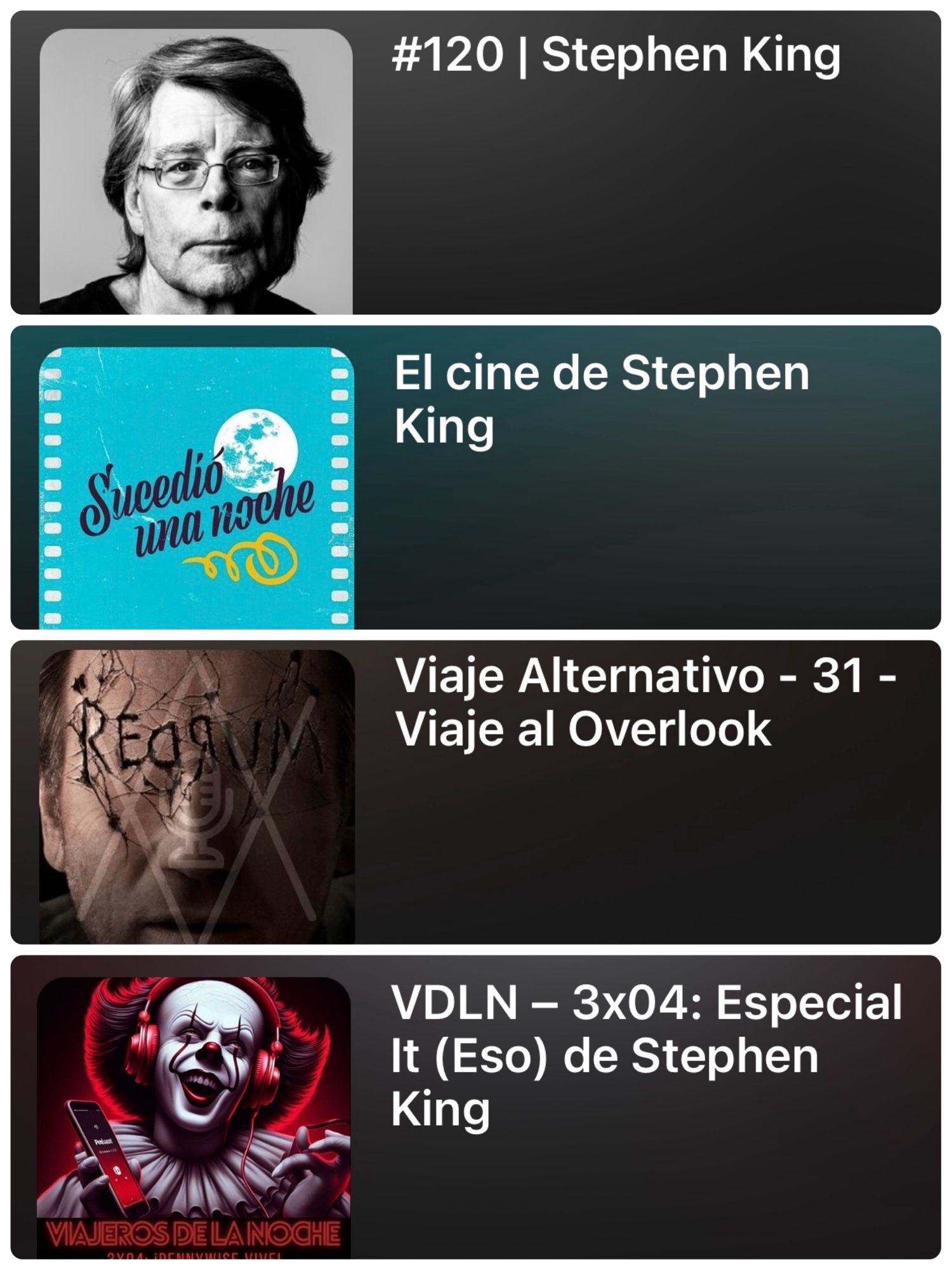 Alguno de los podcast que sigo y que le dedicaron algún capítulo.