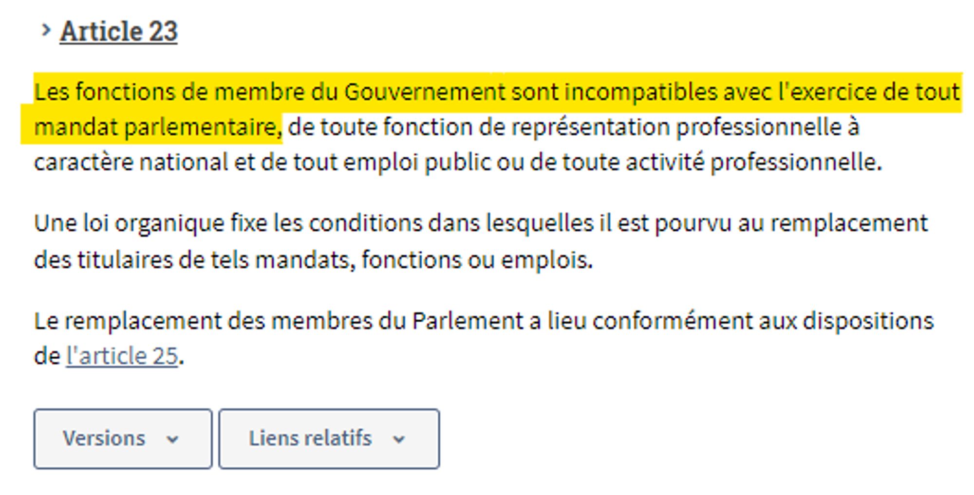 
Les fonctions de membre du Gouvernement sont incompatibles avec l'exercice de tout mandat parlementaire...

https://www.legifrance.gouv.fr/loda/article_lc/LEGIARTI000006527487