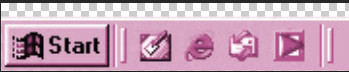 a pink windows-98 style task bar