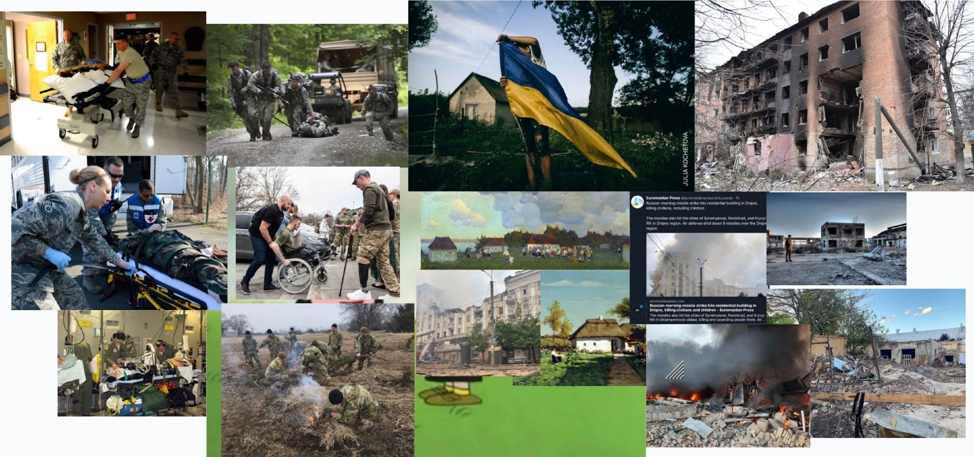 1) A collage of Ukraine photos since Russia began a murderous rampage on their neighbor.