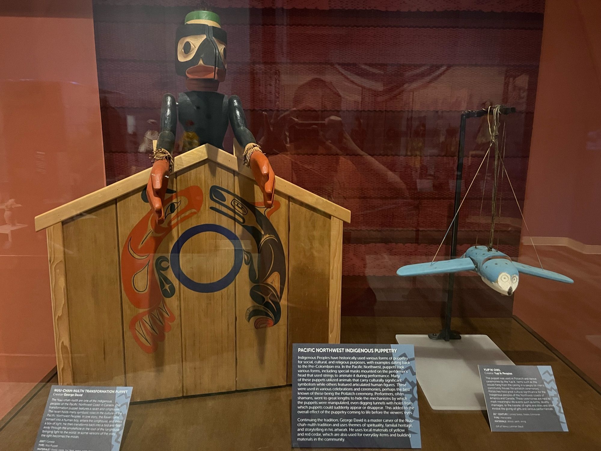 Assorted puppet crafts made by indigenous peoples from the Pacific Northwest