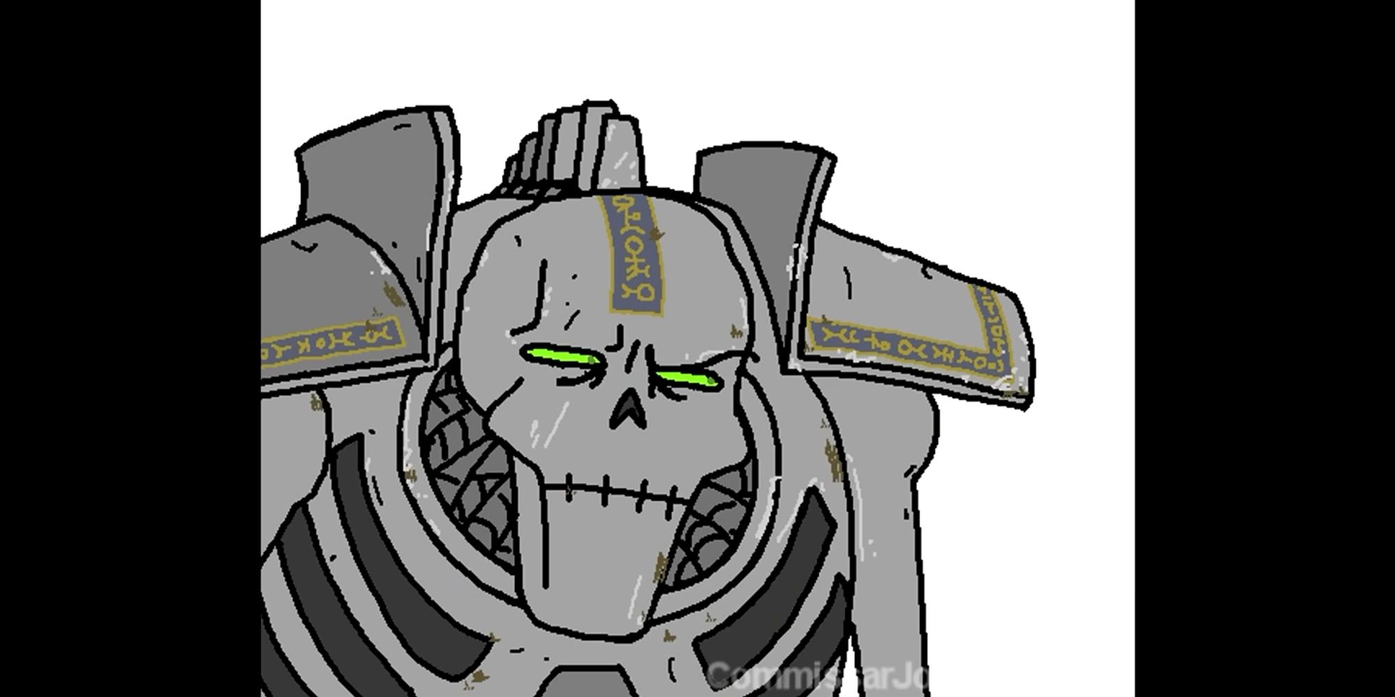 a grumpy old Necron, looking disheveled