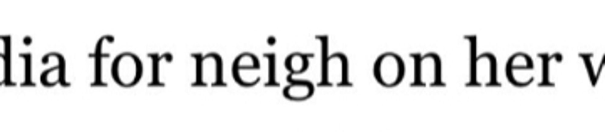 crop reading "...for neigh on her...", an apparent misspelling of the phrase "nigh on"