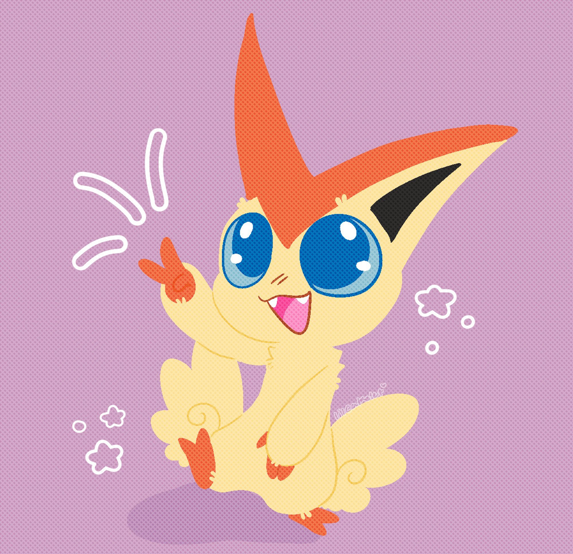 an image of victini doing a little victory pose