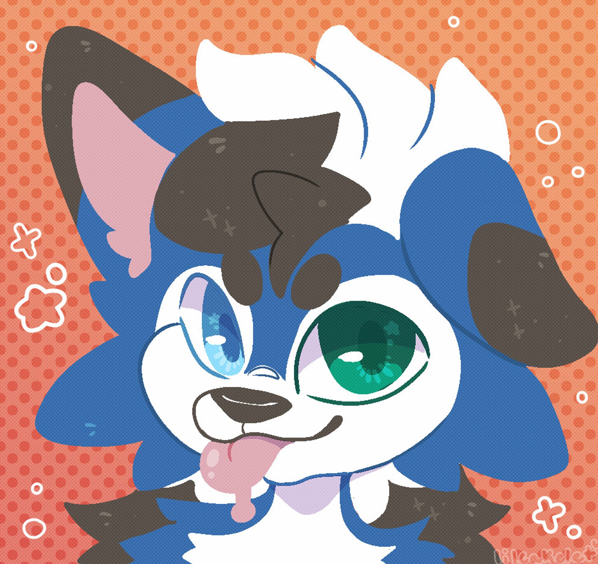 icon of hiru the lycanroc doing a blep