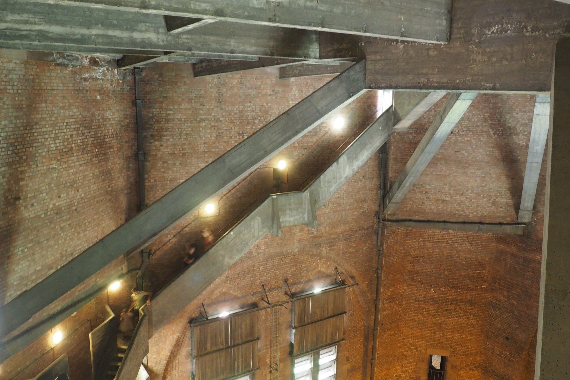 Liverpool Cathedral bell tower, the angled supports for the roof and staircase to the open platform above