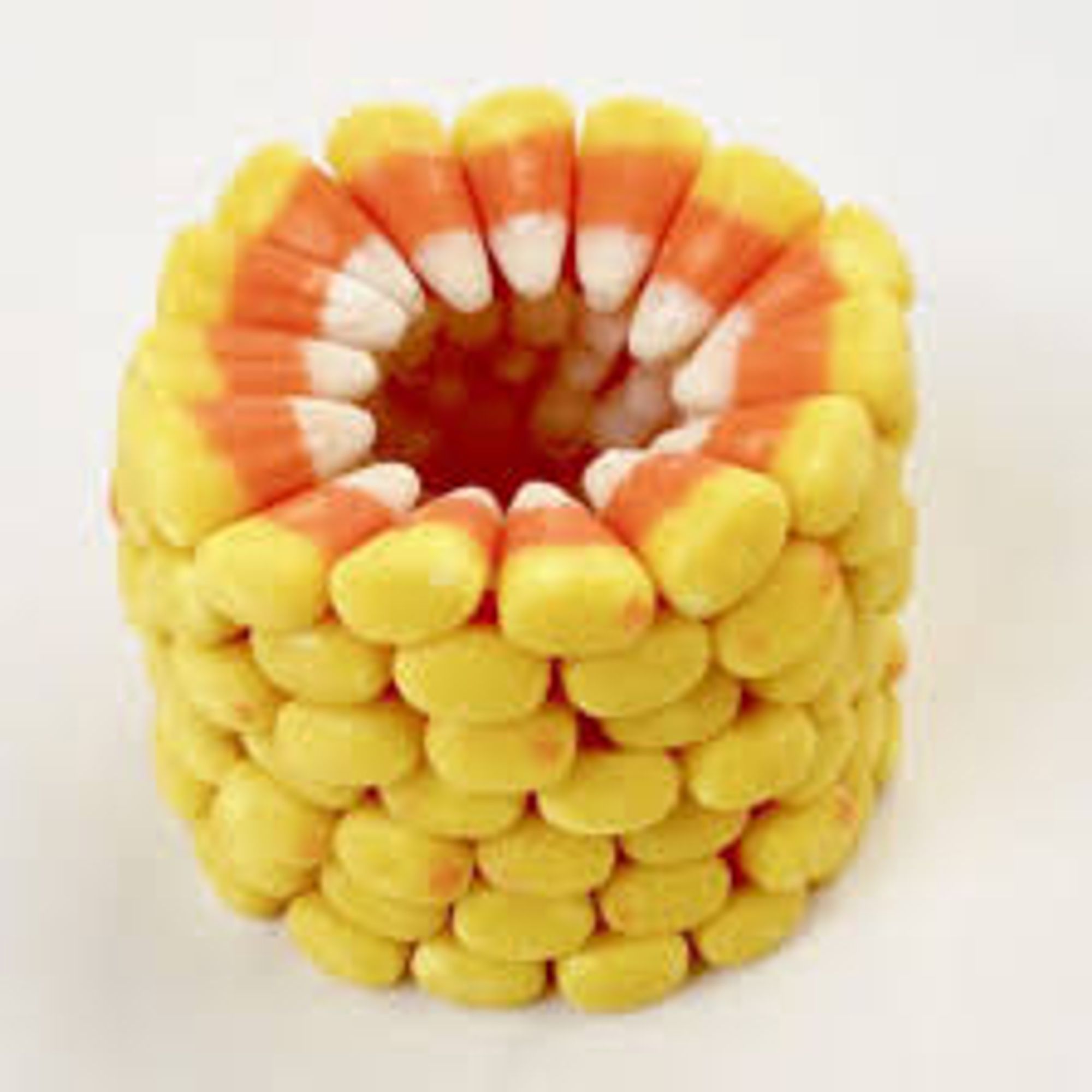 Candy corn stacked to resemble a horrific vagina composed of teeth. People who insist it looks like corn on the cob are mistaken. Do not listen to them.