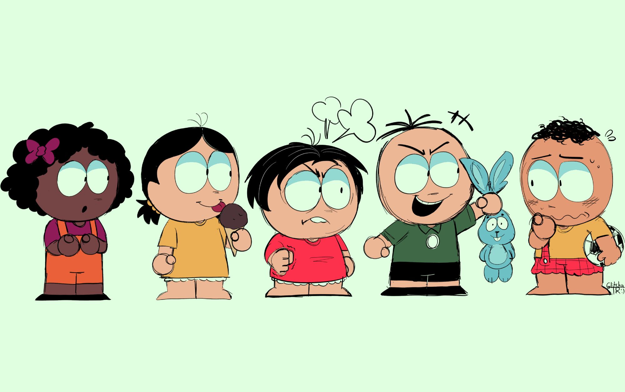 Monica's gang in my South Park artstyle