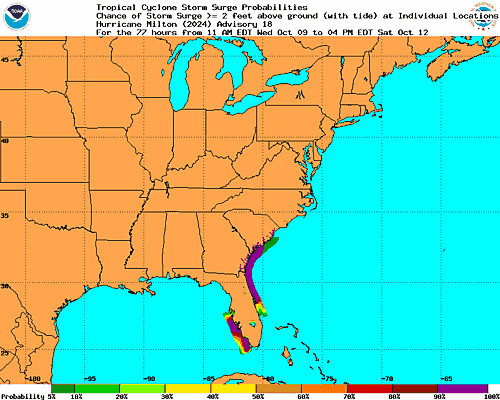 Hurricane Milton Probabilistic Storm Surge Graphics Image