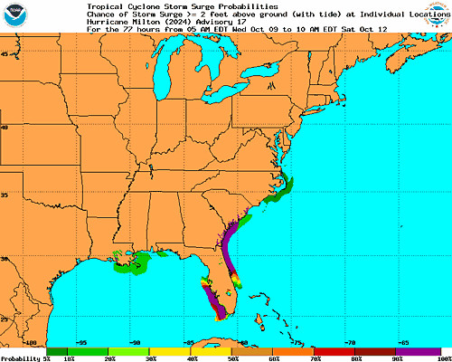 Hurricane Milton Probabilistic Storm Surge Graphics Image