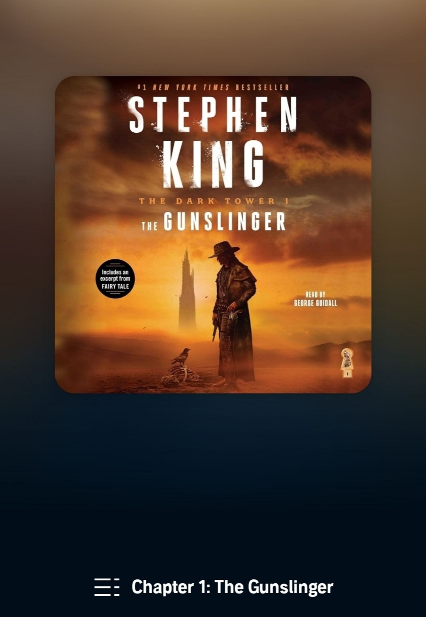 Screenshot for the audiobook cover of The Gunslinger by Stephen King.