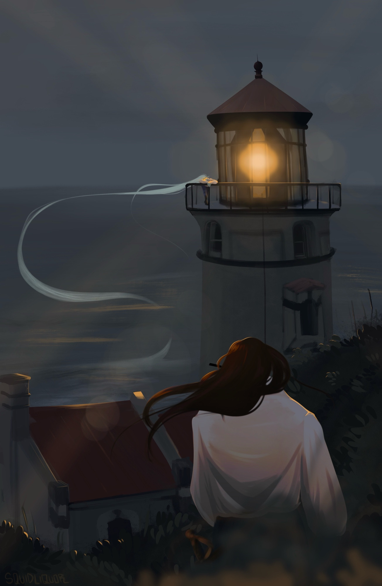 Micah looks out over the hill at the lighthouse, his lover stares back at him through the darkness