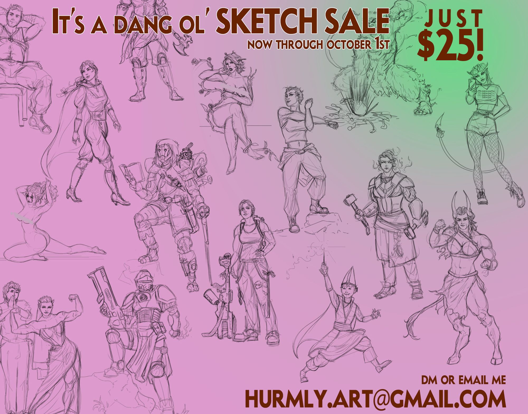 sketch commissions just $25 with examples!