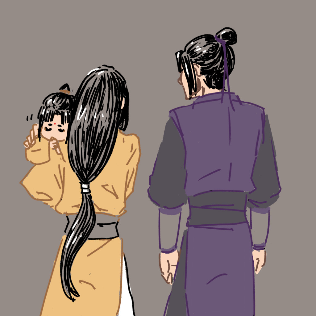 jgy carries a sleeping toddler jin ling while walking alongside jc; their backs are turned so that only jin ling's face is visible